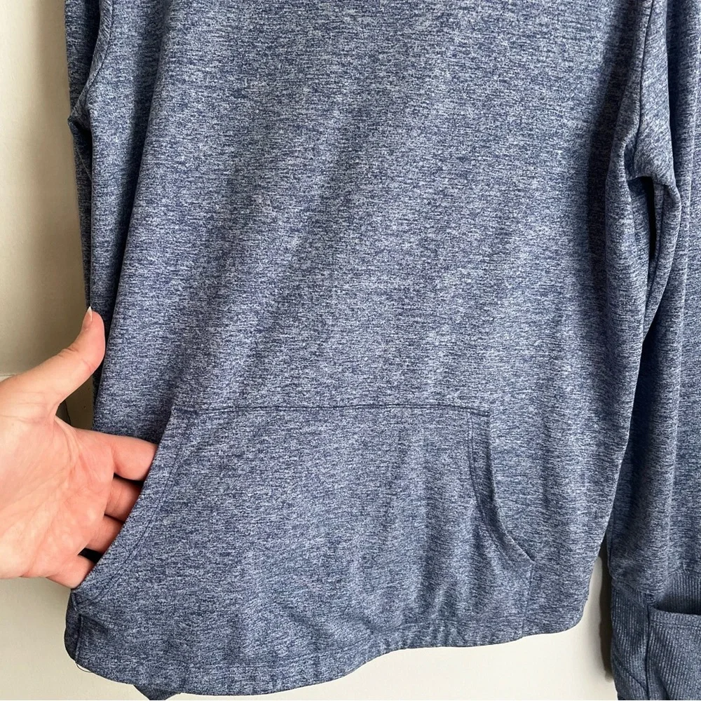 Athleta Girl Uptempo Heathered Blue Hoodie Thumb Holes Pockets Size Medium 8-10